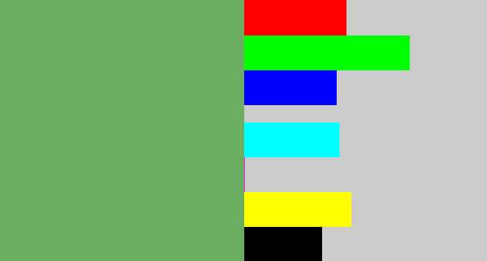 Hex color #6bae61 - boring green