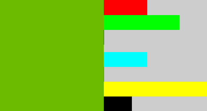 Hex color #6bba00 - kermit green