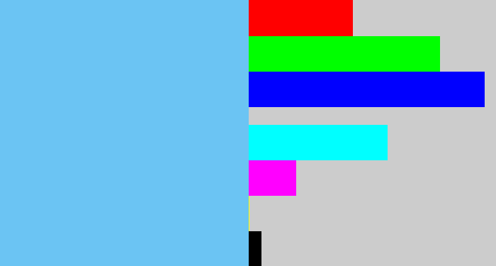 Hex color #6bc4f3 - lightblue