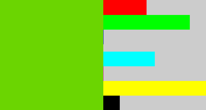 Hex color #6bd501 - dark lime green