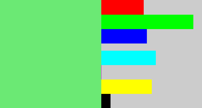 Hex color #6be974 - lightish green