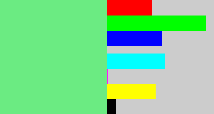 Hex color #6beb82 - lightgreen