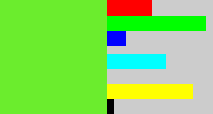 Hex color #6bed2d - toxic green