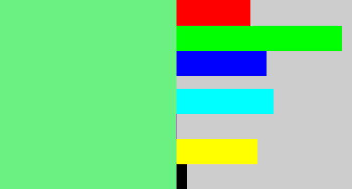 Hex color #6bf082 - lightgreen