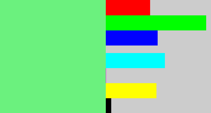 Hex color #6bf17e - lightgreen