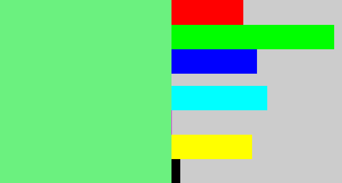 Hex color #6bf17f - lightgreen