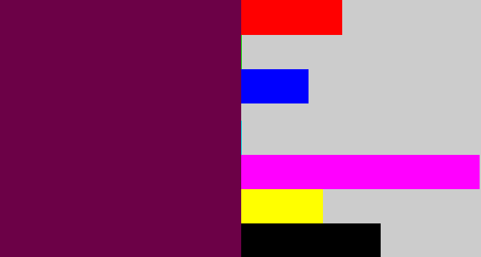 Hex color #6c0147 - velvet