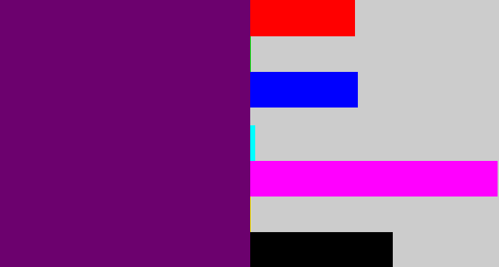 Hex color #6c016e - rich purple