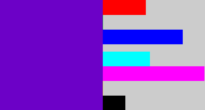 Hex color #6c01c7 - violet blue