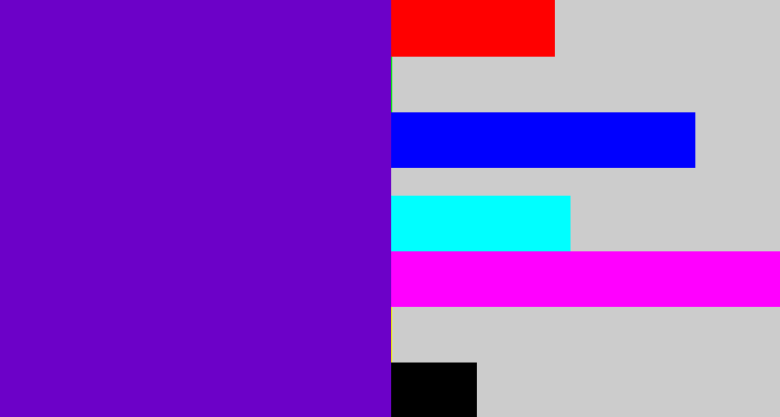 Hex color #6c01c8 - violet blue
