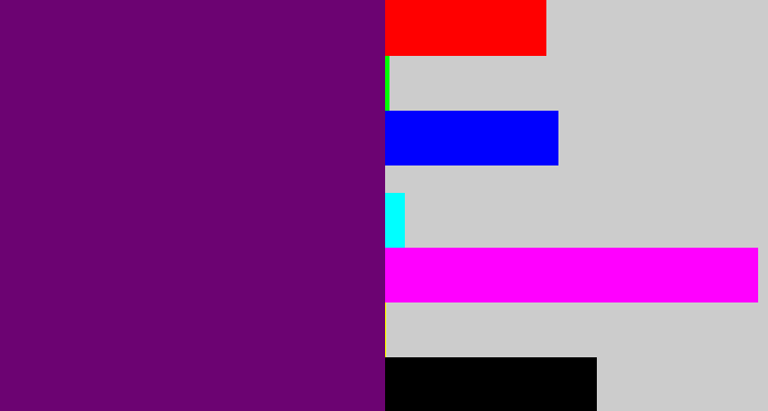 Hex color #6c0372 - darkish purple