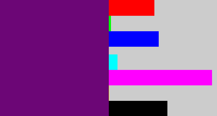 Hex color #6c0676 - darkish purple