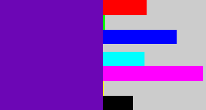 Hex color #6c06b5 - violet blue