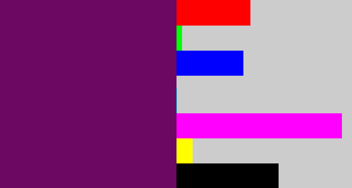 Hex color #6c0762 - rich purple