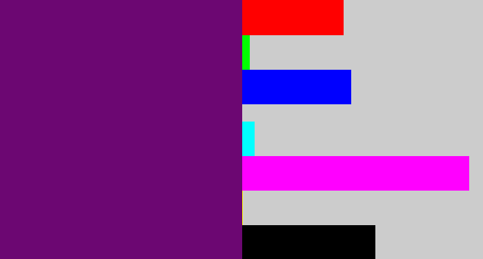 Hex color #6c0772 - darkish purple