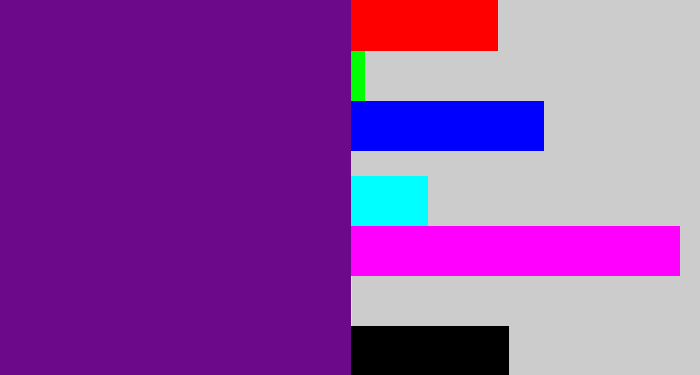 Hex color #6c098b - darkish purple