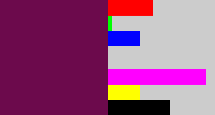 Hex color #6c0a4c - velvet