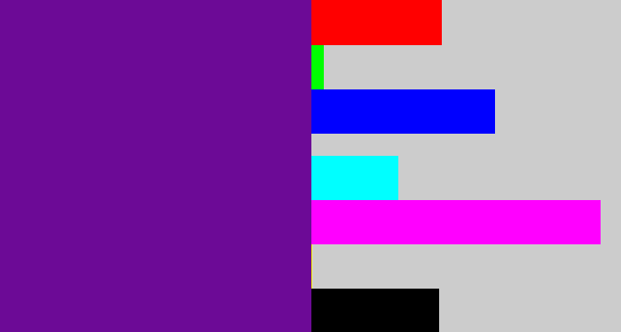 Hex color #6c0a96 - purple