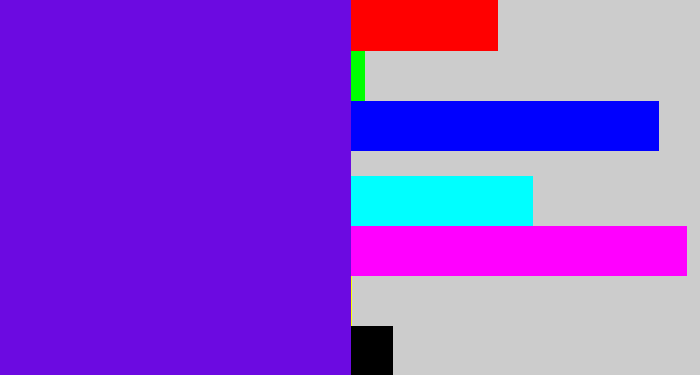 Hex color #6c0ae1 - blue violet