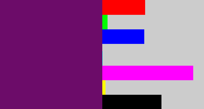 Hex color #6c0c69 - darkish purple