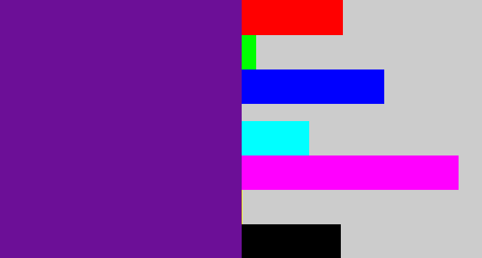 Hex color #6c0f97 - purple