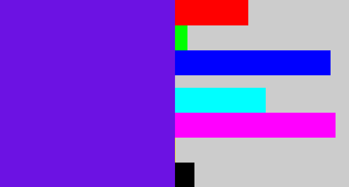 Hex color #6c12e3 - purply blue