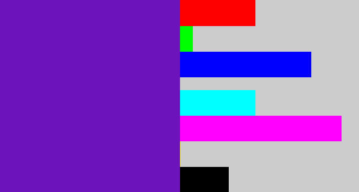 Hex color #6c13bb - purple/blue