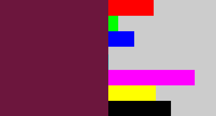 Hex color #6c163d - plum