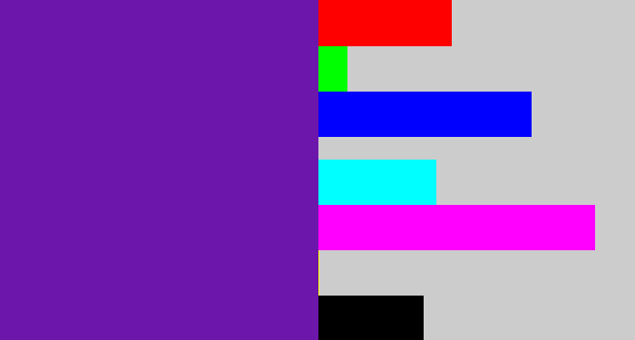 Hex color #6c16ac - purple