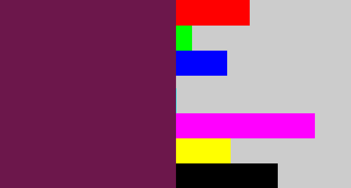 Hex color #6c174b - grape purple