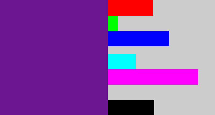 Hex color #6c1791 - purple