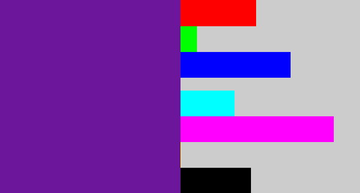 Hex color #6c179b - purple