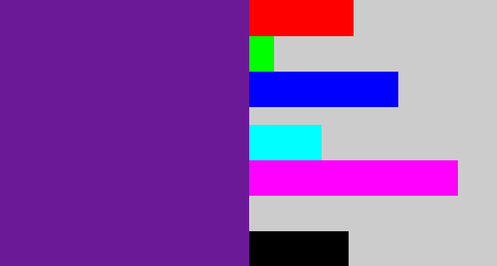 Hex color #6c1998 - purple