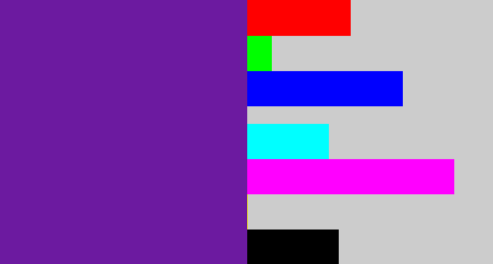 Hex color #6c1aa0 - purple