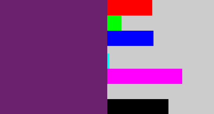 Hex color #6c216e - darkish purple