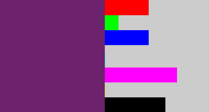 Hex color #6c226c - darkish purple