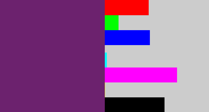 Hex color #6c226e - darkish purple