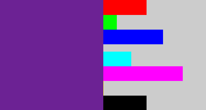 Hex color #6c2294 - purple