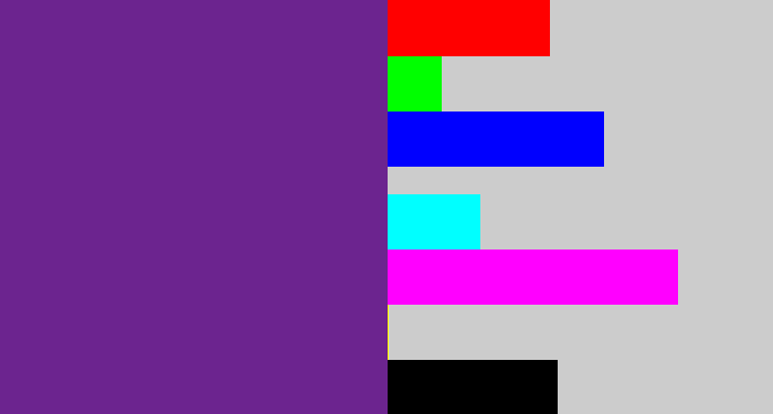 Hex color #6c248f - purple