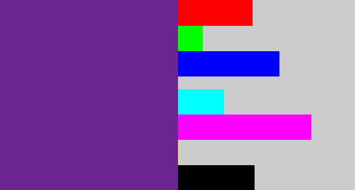 Hex color #6c2491 - purple