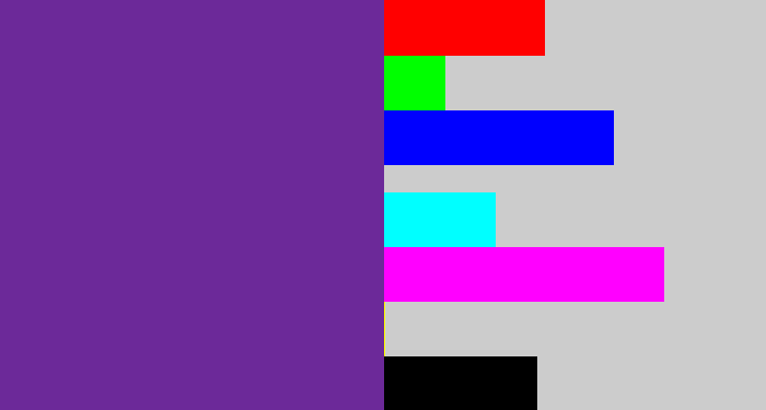 Hex color #6c2999 - purple