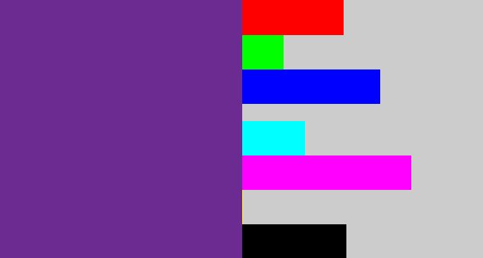 Hex color #6c2b91 - purple