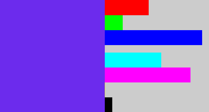Hex color #6c2bed - purple blue