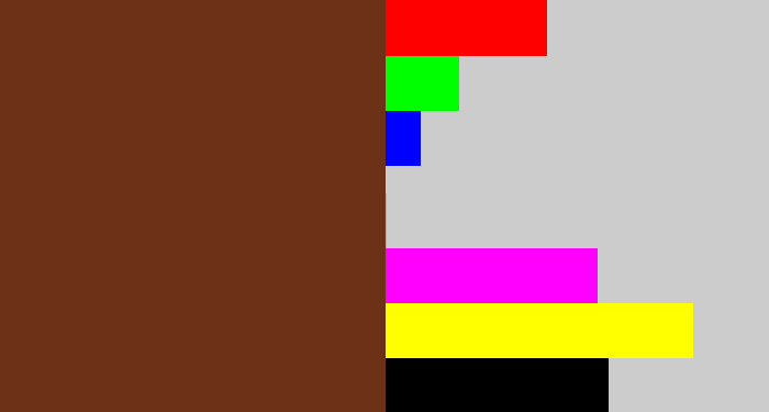 Hex color #6c3116 - reddish brown