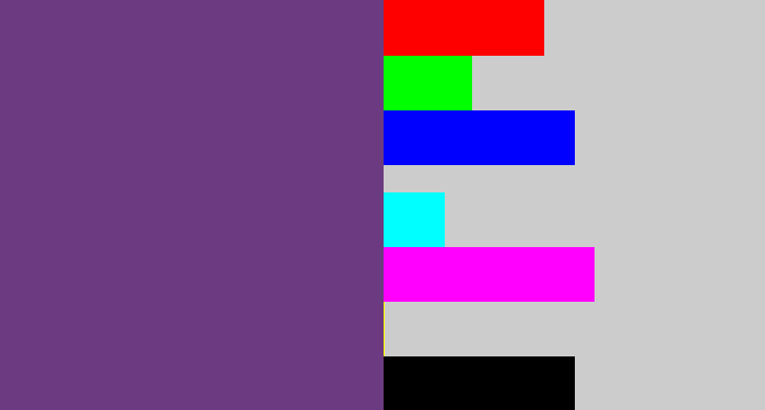 Hex color #6c3a80 - bruise