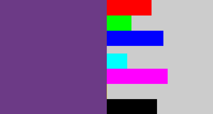 Hex color #6c3a86 - bruise