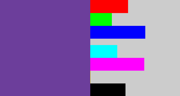 Hex color #6c3e9b - purple
