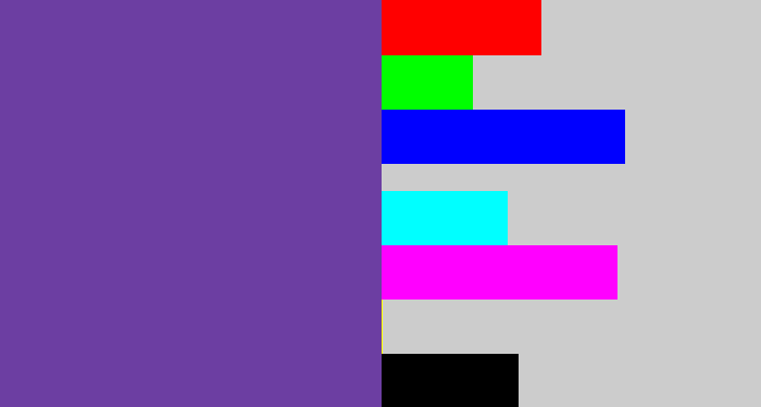 Hex color #6c3ea2 - purple
