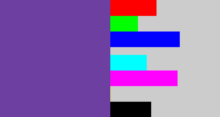 Hex color #6c3fa1 - purple