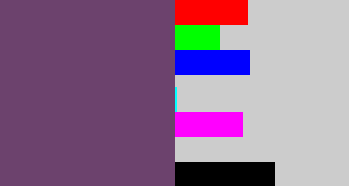Hex color #6c426d - dirty purple